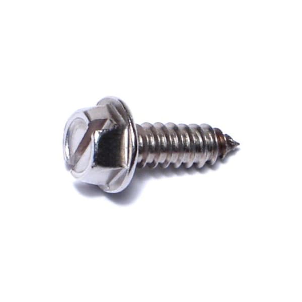 Midwest Fastener Sheet Metal Screw, #14 x 3/4 in, 18-8 Stainless Steel Flange Hex Head Slotted Drive, 15 PK 63856 - main